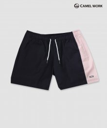 Color Block Span Short Pants(Dark Gray)