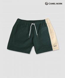 Color Block Span Short Pants(Green)