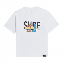 [B.C X S.S]서핑보드 그래픽 1/2 티셔츠 화이트