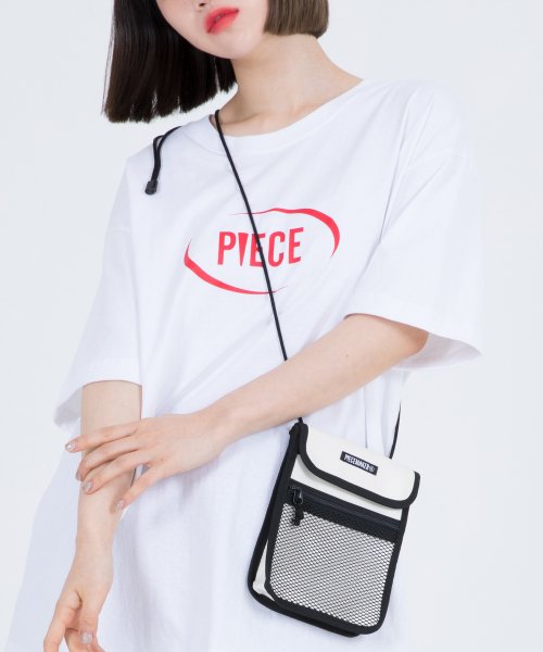 피스메이커(piecemaker) LEATHER LACE MINI BAG (WHITE)