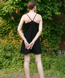 V Slip Dress - Black