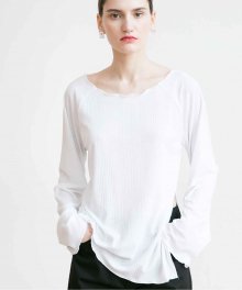 Wave Slit T-Shirts - White