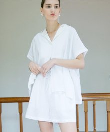 Banding Linen Shorts - White