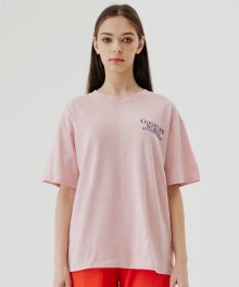 GLW 시그니처 로고 나염 하프 티셔츠 핑크