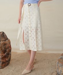 952 lace belt long skirt (ivory)