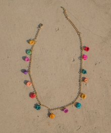 Rainbow color chip necklace