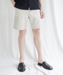 Hidden Banding Linen Shorts - Light Beige