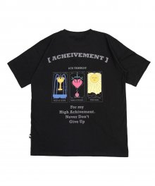 (유니섹스) 3-Tarot cards Short Sleeve T-shirt (BLACK)