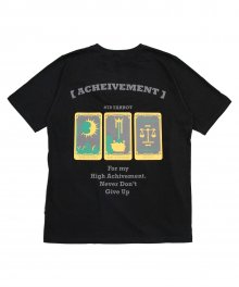 (유니섹스) 3-Tarot Gold cards Short Sleeve T-shirt(BLACK)