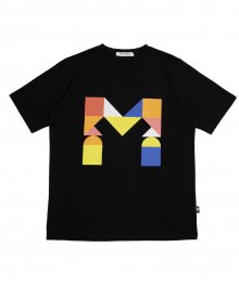 (유니섹스) Colorful M Logo Short Sleeve T-shirt (BLACK)