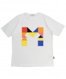 (유니섹스) Colorful M Logo Short Sleeve T-shirt (WHITE)