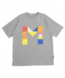 (유니섹스) Colorful M Logo Short Sleeve T-shirt (GREY)