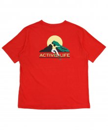 (유니섹스) Active Life- Short Sleeve T-shirt(RED)