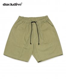 BASIC LINEN HALF PANTS KHAKI