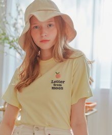 피치 자수 로고 티셔츠 ( 레몬 )