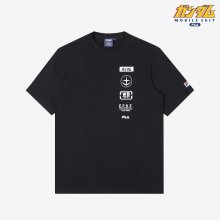 [FILA x GUNDAM] 연방군 멀티 로고 티셔츠 (FS2RSB2G05XBLK)