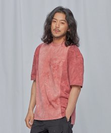 TIE DYED COLORATION TEE _ BURGUNDY