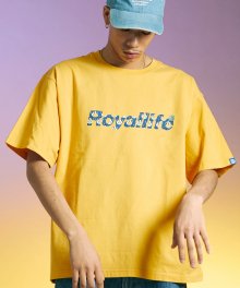 RL471 아이스퍼프 도트 반팔 티셔츠 - 옐로우