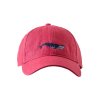 Adult`s Hats Blue Whale on Weathered Red