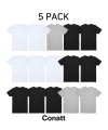 [5pack] 에센셜 베이직 티셔츠(블랙/그레이/화이트)