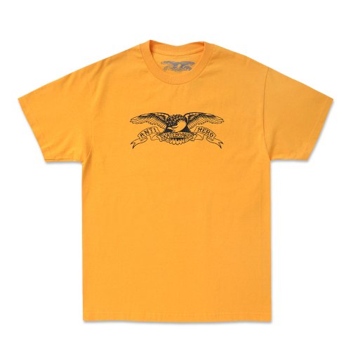 안티히어로(antihero) BASIC EAGLE S/S T-Shirt - GOLD w/ BLACK Print 51020080AH