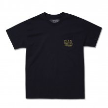 OUTLINE HERO S/S Pocket T-Shirt BLACK w/ YELLOW Print