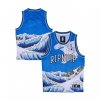RND3500 프린팅 나시 Great Wave Mesh Basketball Jersey-BLUE