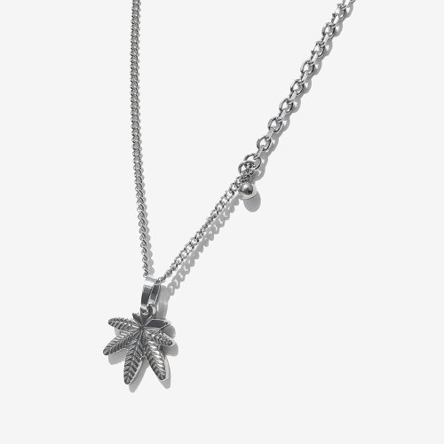 러쉬오프(rushoff) Surgical Steel Deep Weed Pendant Chain Necklace  / 딥 위드 펜던트 체인목걸이
