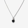 Black Heart pendant Chain Necklace  / 블랙 하트 펜던트 체인 목걸이 (은도금)