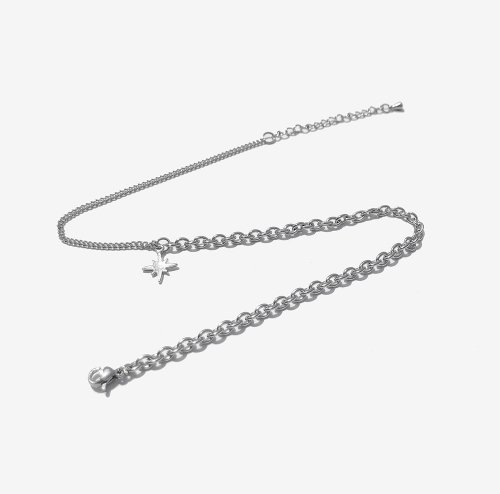 러쉬오프(rushoff) Surgical Steel Star Over Chain Bracelet / 스타 오버체인 팔찌