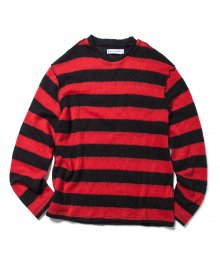 Mohair Striped Knit (Red)