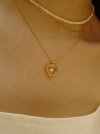 mini pearl heart necklace