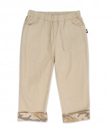 (유니섹스) CAMO Roll-up Capri Pants (BEIGE)