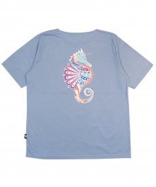 (유니섹스) Seahorse Graphic Short Sleeve T-shirt (SKY BLUE)