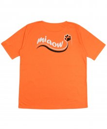 (유니섹스) Cat Footprint Short Sleeve T-shirt (ORANGE)