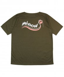 (유니섹스) Cat Footprint Short Sleeve T-shirt (KHAKI)