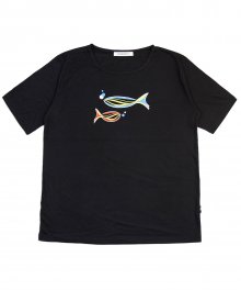 (유니섹스) Grand Casting the Fish Short Sleeve T-shirt (BLACK)