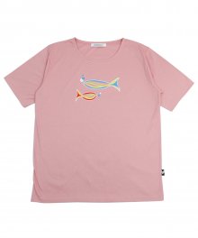 (유니섹스) Grand Casting the Fish Short Sleeve T-shirt (PINK)
