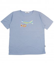 (유니섹스) Grand Casting the Fish Short Sleeve T-shirt (SKY BLUE)