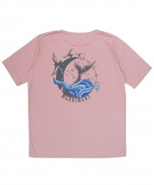 (유니섹스) Waves by Whales Short Sleeve T-shirt (PINK)
