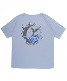 (유니섹스) Waves by Whales Short Sleeve T-shirt (SKY BLUE)