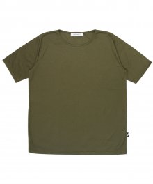 (유니섹스) Basic Color Short Sleeve T-shirt (KHAKI)