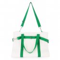 도름(DOLM) Strap Canvas White/Green Messenger Bag