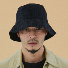 (light cotton) jacquard bucket hat- black