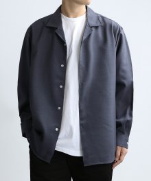 Lin.Satin Work Shirts (Asphalt Gray)