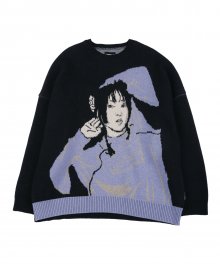 Oversized SeeSea Wool Knit Sweater [Black]