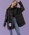 [ 남/여] Overfit vintage check shirt_brown