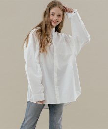 [남/여] Overfit china collar shirt_white