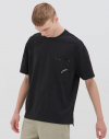 [Basic Pocket] 블랙 남녀공용 세미오버핏 포켓 포인트 썸머 티셔츠 JMTS9B461BK