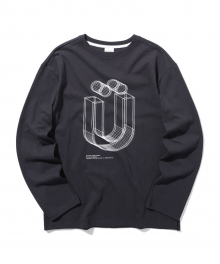 3D U 로고 티셔츠 L/S 차콜(IK1JFMT550A)